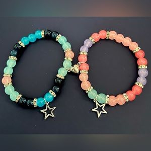 Set of Long distance bracelets relationships, friendship bracelet